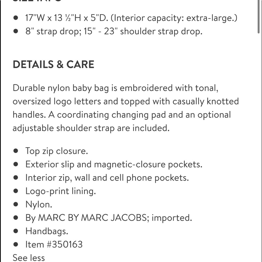 Marc Jacobs diaper bag - Picture 2 of 2